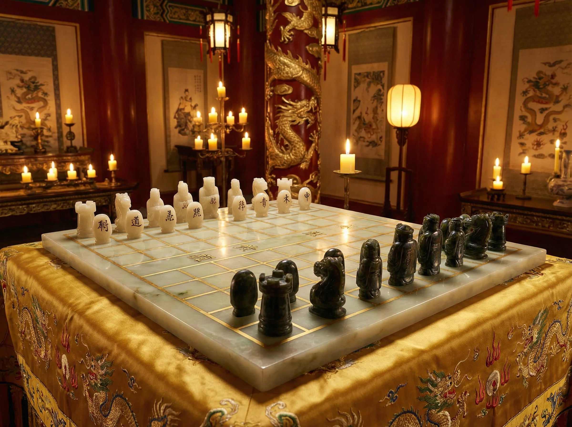 和田玉棋盘特写 - 四方棋牌新wangzhi官网 珍宝鉴赏