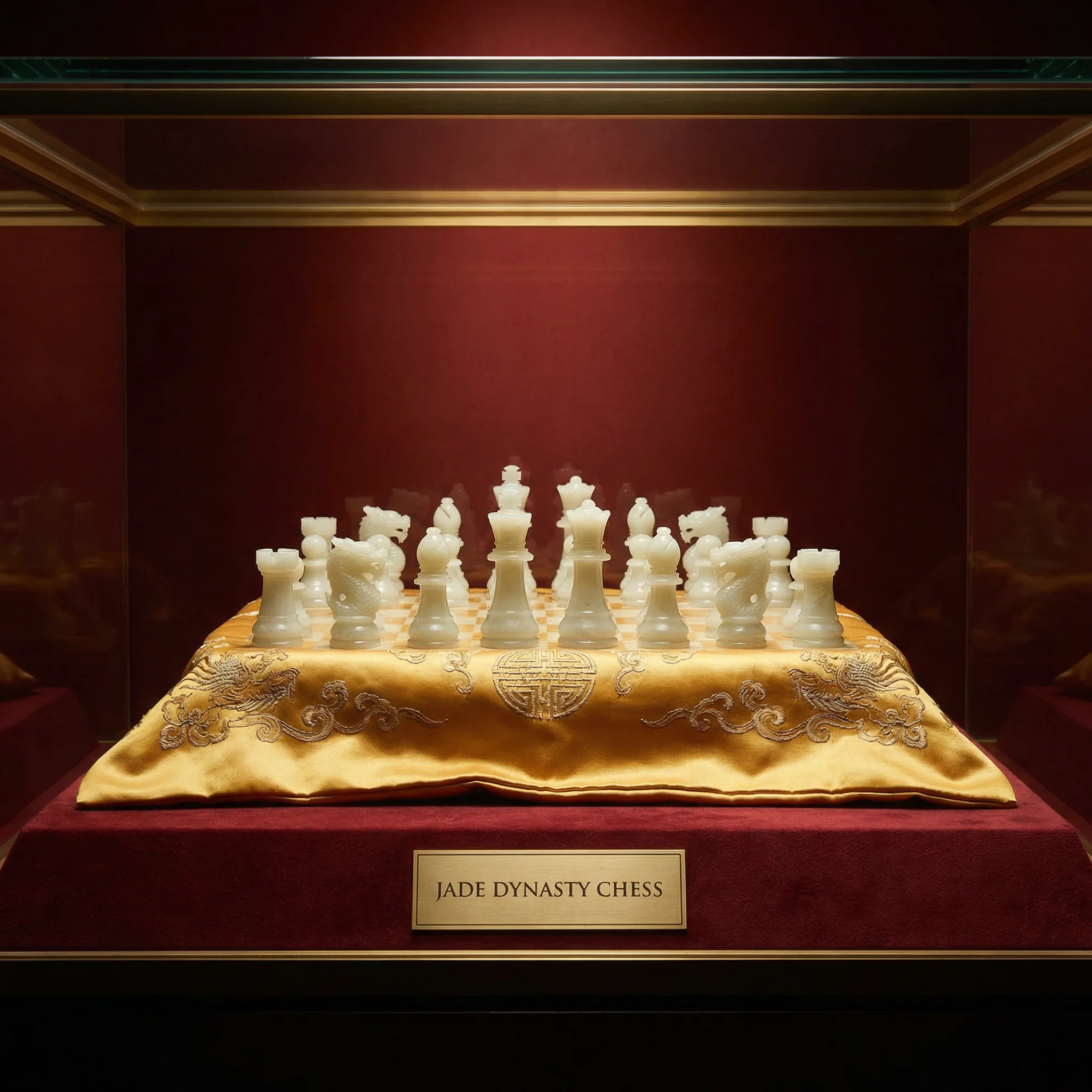 和田玉雕琢的宫廷棋盘，展示精美的 四方棋牌新wangzhi官网