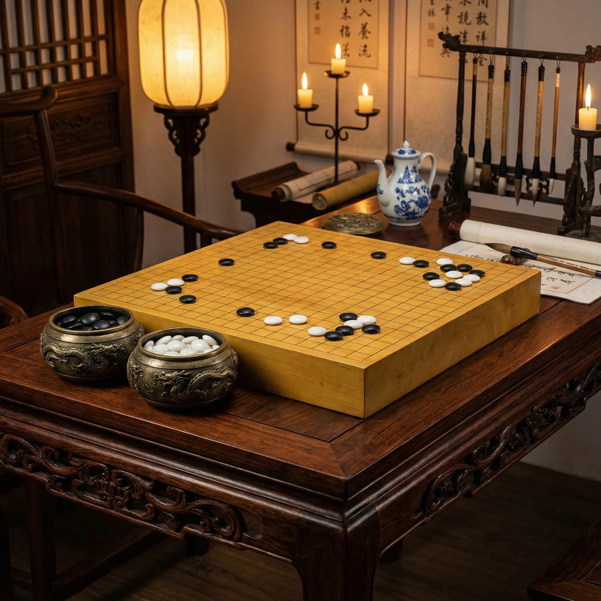 古代围棋棋盘与玉石棋子 - 四方棋牌新wangzhi官网 鉴赏